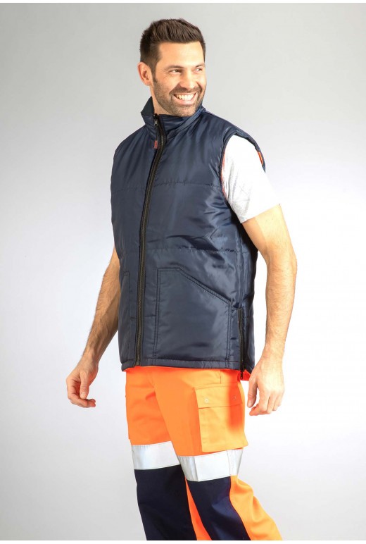 Gilet De Travail Polaire Sans Manche Haute Visibilité HI-WAY - Orange Fluo L - 48/50