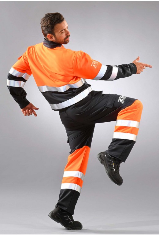 Pantalon Haute Visibilité LMA Balise – Bleu/orange Fluo, Classe 2 EN ISO 20471, Idéal Pour Chantier, Sécurité, Travail En Extérieur - 2