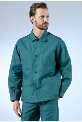 Veste de travail Bleu Roi 100% coton avec poches - BP