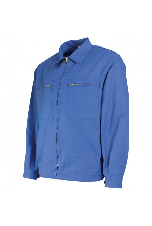 Veste de travail Bleu Roi 100% coton avec poches - BP