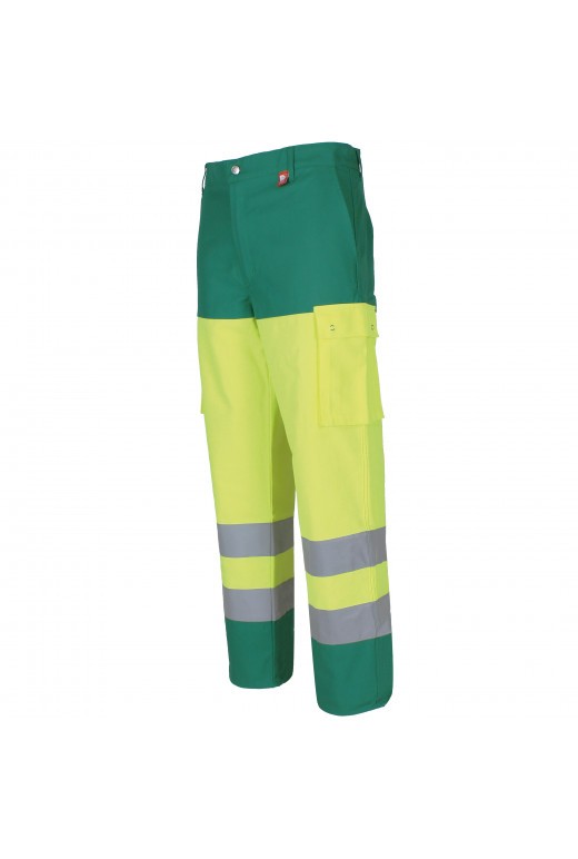 Pantalon De Travail Haute Visibilité Jaune Fluorescent - 6 Poches | Norme EN ISO 20471