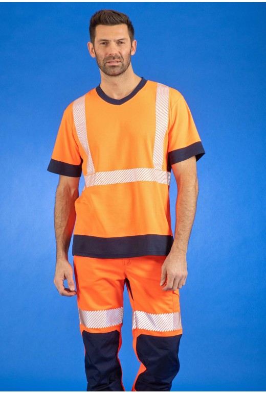 High visibility v neck t shirts store